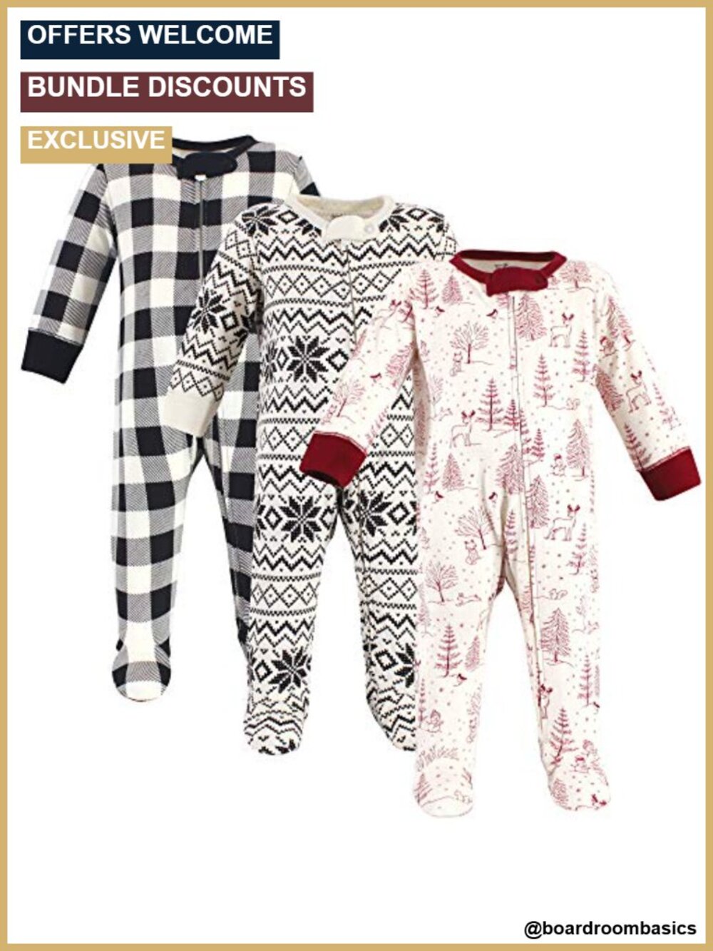Organic Cotton Sleep and Play 3-Pack Long Sleeve Snug Fit Unisex Baby